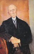 Seated Man with Orange Background (mk39), Amedeo Modigliani